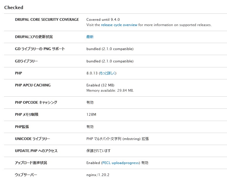 サイトの状態
